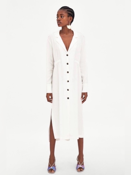 Zara Dresses & Skirts - New Zara White Oversized Shirt
MIDI Dress Size Large
